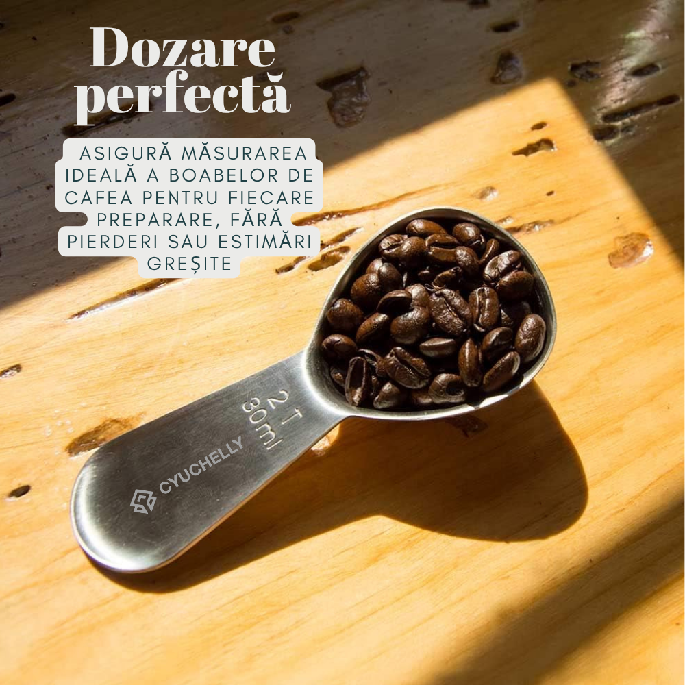 Lingura masurare si dozare cafea, inox alimentar, 30 ml, Argintiu – pentru boabe, condimente, ceai