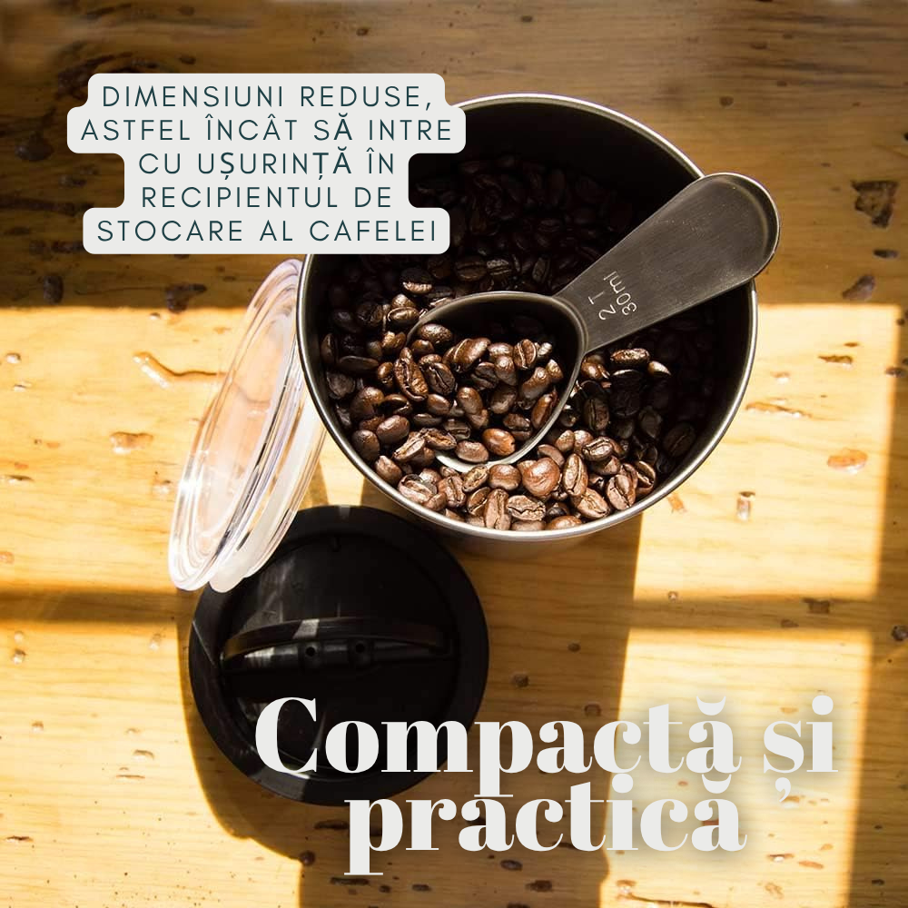 Lingura masurare si dozare cafea, inox alimentar, 30 ml, Argintiu – pentru boabe, condimente, ceai