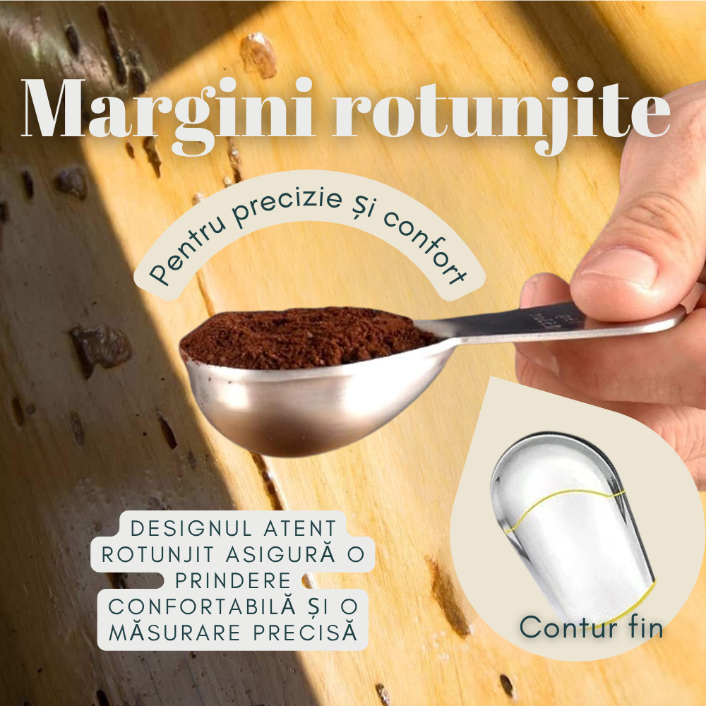 Lingura masurare si dozare cafea, inox alimentar, 30 ml, Argintiu – pentru boabe, condimente, ceai